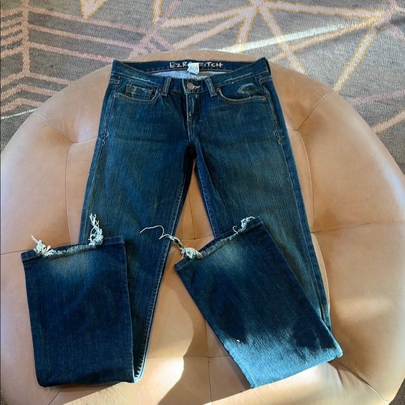 Blue Straight Leg Jeans with Classic Denim Finish - Picture 1 of 7